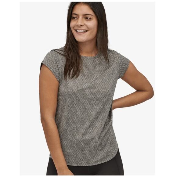 Patagonia Ridge Flow Short Sleeve Shirt Heathered Gray Womens Size‎ XL - Picture 1 of 6